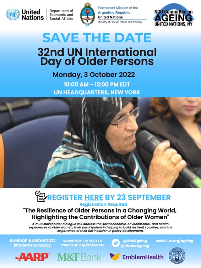 32nd UN International Day of Older Persons - Save the Date